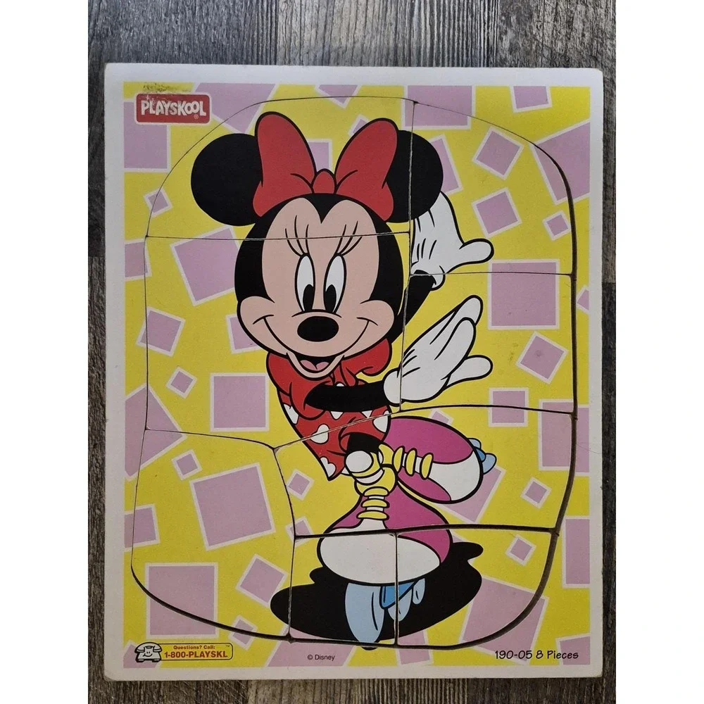 Vintage Playskool Wood Tray Puzzle Lot of 2 - Minnie Mouse & Donald Duck